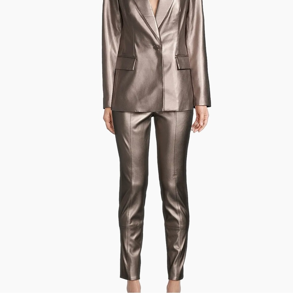 Milly High Waist Faux Leather Pants